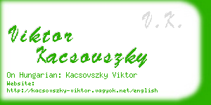 viktor kacsovszky business card